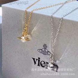 Designer Vivianes Westwoods Jewelry Viviennr Empress Dowager Xis Mini Pearl Collier Saturn Gol