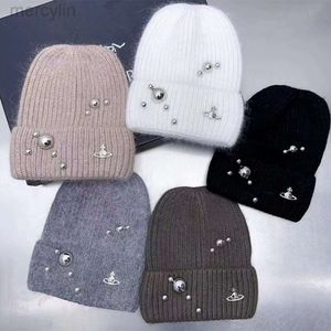 Designer Viviene Westwood Beanie Hat Caps Automne et hiver Chapeaux tricotés Chapeau de laine Chapeau empilé Épaissie Protection des oreilles de cheveux de lapin