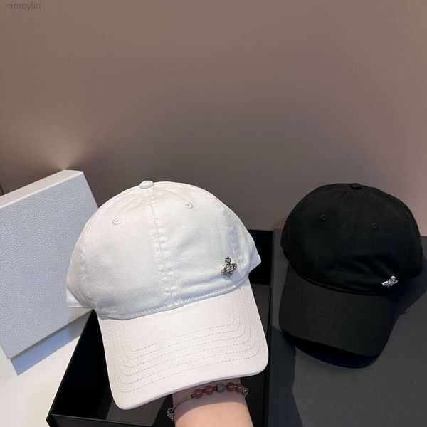 Diseñador Viviene Westwood Sombrero Gorras Emperatriz viuda de Japón Saturno Gorra de béisbol con tapa suave Nueva primavera/verano Lavado de algodón Versátil para cubrir la cara Sombrero para correr con lengua de pato