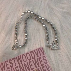 Diseñador Viviene Westwood Nuevo Viviennewestwood Emperatriz Viuda XFashion Network Red Planet Pearl Collar Chain172