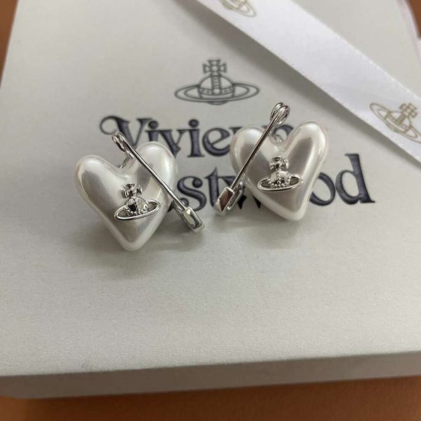 Designer Viviene Westwood Nouveau Viviennewestwood 23 New Western Empress Dowagers Great Love Saturn Pins Pearl Boucles d'oreilles Femme Sweet Cool Spicy Girl Orietta Peach He