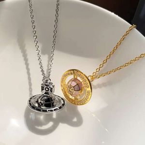 Ontwerper viviene Westwoods Viviennewestwood keizerin-weduwe Xis licht luxe Globe Saturn roze emaille ketting vrouwelijk gepersonaliseerd ontwerp Sense Planet ketting