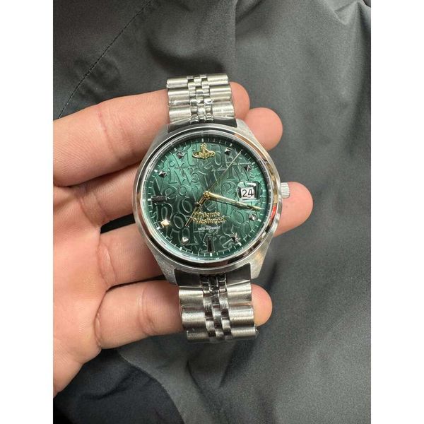 Diseñador Vivienewestwoods Ivienne Empress Dowager Vivienne Broken Ice Blue Watch Quartz Saturno Reloj Womens Watch