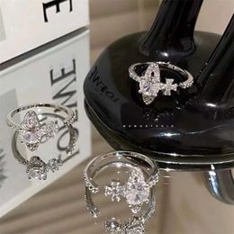 Ontwerper Viviennes Westwoods Ring Nieuwe westerse keizerin-weduwe-ring Vrouwelijke Instagram Trendy High-End Lichte luxe Modieus Veelzijdig Open Ring Internet-beroemd