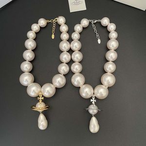 Ontwerper Viviennes Westwoods Vivenne Westwoods sieraden keizerin-weduwe Xi overdrijft de driedimensionale Saturnus grote parelketting voor vrouwen met Franse Hig