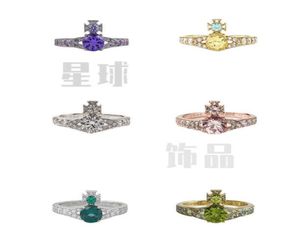 Designer Vvan Ring West Empress Ismene est des diamants Saturn Rings2867495