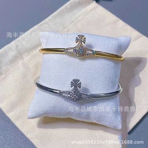 Designer Westwood Bracelet brille de diamants 3d Saturne Femme WestwoodImple Opening Fashion