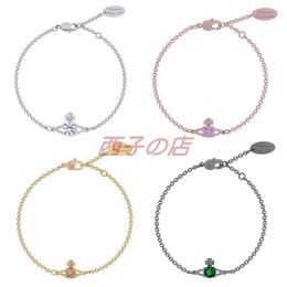 Ontwerper Westwood vier klauw diamant Saturn Bracelet Instagram glanzend temperament