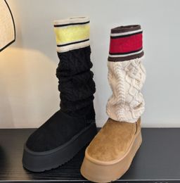 Designer W uggies Klassieke Dipper laars Kastanjebont Slippers Slippers van schapenvacht Shearling laarzen Tazz Muiltjes Ultra Platform laars Instapschoenen Suède Bovenwerk Comfort Winter