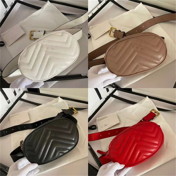 Sac de taille de créateur Femmes Running Belt Sac Luxury Purse à la mode en cuir réel de sac à main en cuir motif d'ondulation d'eau