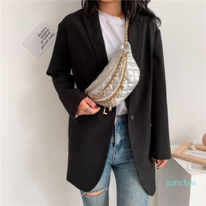 Designer-Taist Bags Solid Color Chest Bas Chain Woman Shoulder Pu Leather kralen Boodschapsbrief Luxe handtassen vrouwen 278D