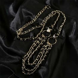 Chaînes de taille designer Femmes Collier de ceinture vintage Chaîne de mouton Brand de luxe Collier à balle décoratif décoratif lettre marquée Gold Link Chain Chain Belt 726