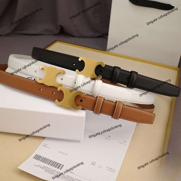 Cinturón de billetera de diseñador Decoración fina Fina Doble Carta de hebilla de cobre Cinturón de cuero de alta calidad