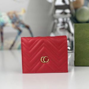 Cartera de diseñador Titular de la tarjeta Monedero rojo Estilo a cuadros 5A Bolsillo Monedero para hombre Monedero Monedero corto Titular de la tarjeta de crédito clásico Bolso de mujer de alta calidad