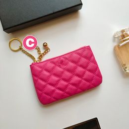 Cartera de diseñador Titular de la tarjeta Bolsa con cremallera Monedero Carteras para llaves Monedero rojo Bolso de diseñador Marcas Cuero genuino con cadena dorada Bolsos de moda para damas Bolso de lujo