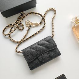 Diseñador billetera bolso cruzado bolso negro para mujer soporte para tarjetas genuinas cuero oro C letras mini bolsos para mujer bolsos de diseño de alta calidad bolso de hombro