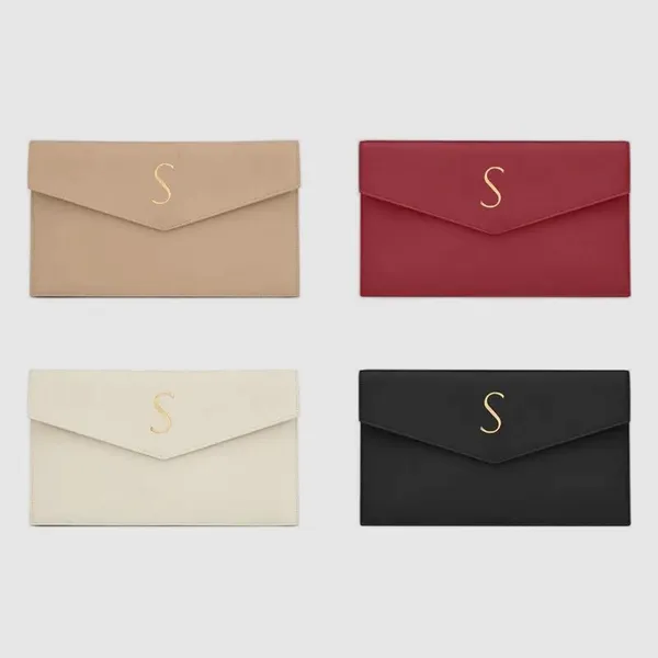 Diseñador billetera Diseñador bolso envolvente bolso de cuero real embrague de cuero real