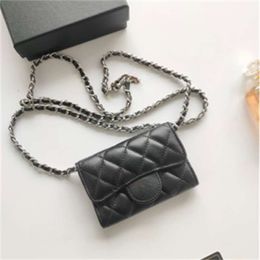 Portefeuille de créateur mode lingge en cuir authentique caviar sacs de cartes femmes portefeuille saut de mini-sacs parfumés sac de chaîne petit déchet de la taille de la taille d'emballage