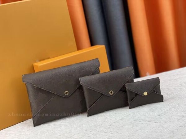 Cartera de diseñador bolso POCHETTE KIRIGAMI 3 piezas / lote Monedero para mujer Monederos Monederos Doble cerrojo Carteras Titular de la tarjeta plegable Porta pasaportes Mujeres marrón Bolsa para llaves