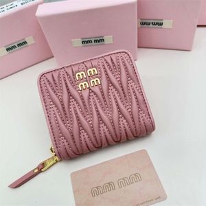 Designer portemonnee hoogwaardige mm mini geplooide kleine tas populair op internet voor vrouwen modieuze korte verandering tas mond rode tas lederen kettingzakken kaart tas top 7a