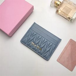 Designer Wallet Leather Card Holder Mens Dames Credit Cardholder Letter Purse Women Mini portemonnees Matelasse -portemonnee met Box Cardholder