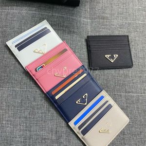 Portefeuille de designer Portefeuille en cuir Triangle signe Mini portefeuille en cuir véritable siège de carte porte-monnaie Femmes portefeuille siège de carte porte-clés crédit luxe petit portefeuille avec boîte