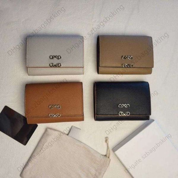 Cartera de diseñador Marca LOWE Monedero Bolso de tarjeta clásico Nuevo Elefante Gris Lujo Retro Bordado especial 2 en 1