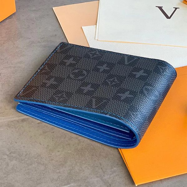 Cartera de diseñador de lujo 5AAA Titular de la tarjeta superior Mini billetera Titular de la tarjeta Cuero genuino Estilo a cuadros Cartera para hombre Mujeres con caja original Monedero Carpeta de pasaporte