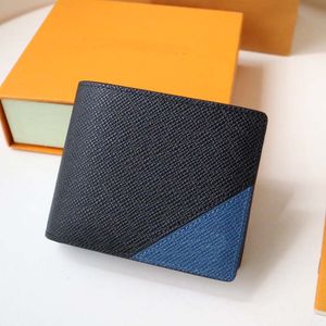 Portefeuille design luxe haut de gamme portefeuille multi-fonction carte sac Double patchwork couleur mode unisexe portefeuille en cuir portefeuille