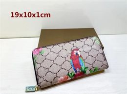 Portefeuille de créateur luxe ophidia sac à main pour hommes porteurs de cartes de crédit pour femmes peinture fleurs fleurs oiseaux doubles lettres sacs d'embrayage