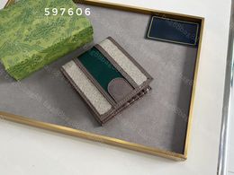 Designer wallet Mens Bi-flod Canvas Leather Short Wallets Card Holder Passport Case Cardholder Multiple Bifold Wallets 597606