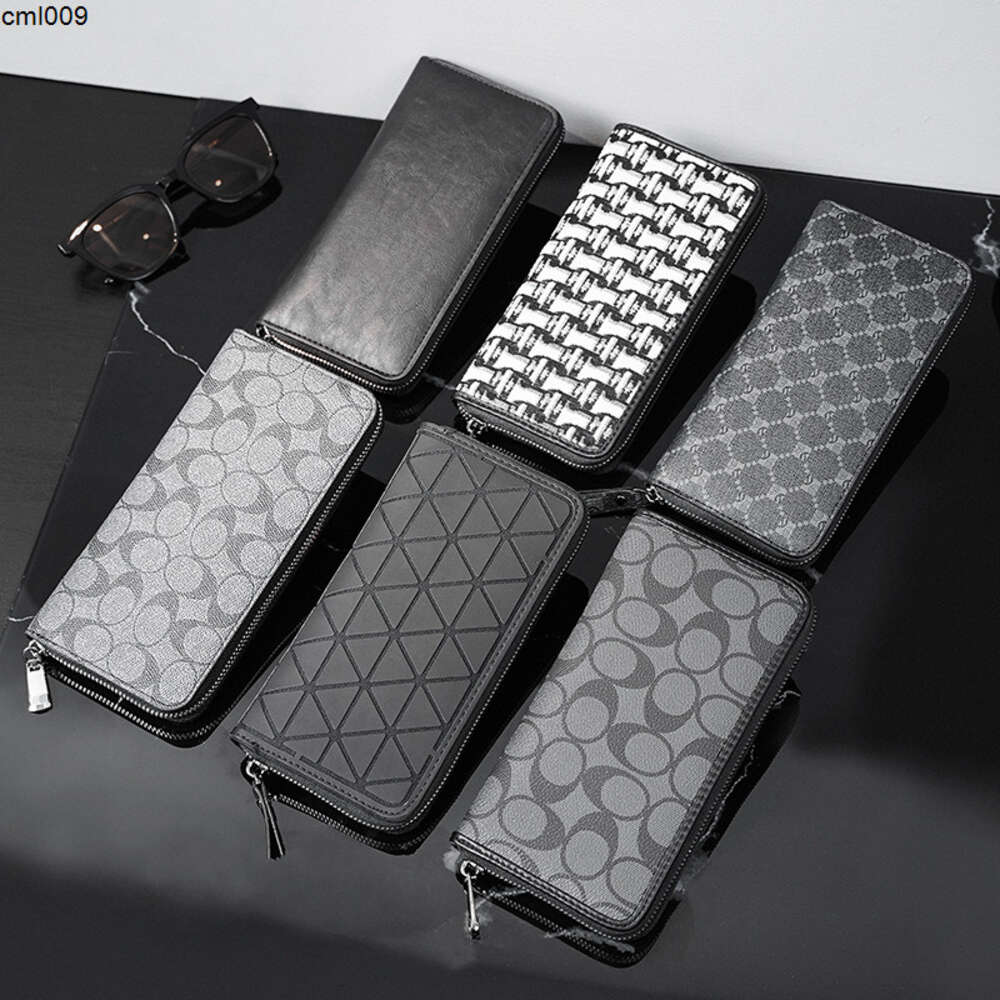 Designer Wallet New Business Mens Long Zipper Leather Multi-Function Card Bag Mobiltelefon Present Pengar {Kategori}