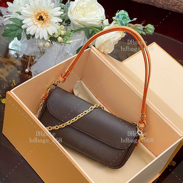 Bolsa de billetera de diseñador en cadena Ivy Hobo bolsos de hombro de lujo 1: 1 bolsos de cuero genuino de calidad 23.5 cm con caja WL209