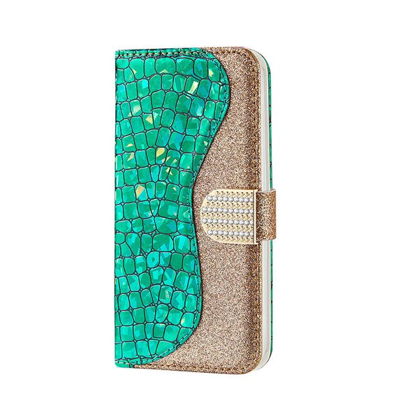 Etui portefeuille en cuir pailleté pour iPhone X XS MAX XR 7 8 plus 6s pour Samsung galaxy Note 9 10 S7 S8 S9 S10 plus A20 A50 A70