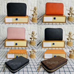 Cartera de diseñador Mujer Monederos Carteras de cuero de lujo Monedero para hombre Patrón retro Embrague famoso clásico Cartera corta con cremallera Cartera pequeña Negro en caja