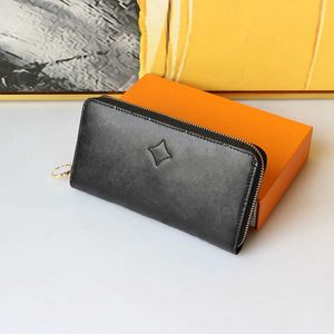 Cartera de diseñador para mujer Portatarjetas vertical para hombre Círculo con cremallera Monedero de cuero de lujo Carteras fotográficas negras Portafoglio uomo 240201