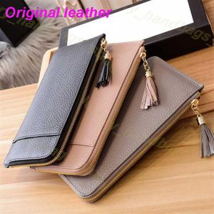 Designer Wallet Women Zipper Bag Vrouwelijke portemonnee Modekaarthouder Pocket Long Tassel met Box168H