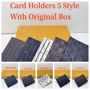 Portefeuilles de créateurs Porte-cartes pour femmes Hommes Style carré 5 Couleur Carte de crédit Po Bourse Sacs de mode Porte-clés Cash Coin Embrayage M2432
