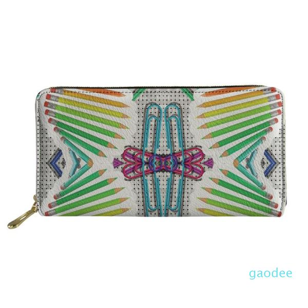 Diseñador-carteras Coloráneo diseño de moda linda niñas billeteras lápices patrón moneda almacenamiento tarjeta bolsas de dinero para mujer mujer monedero