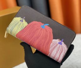 Carteras de diseño Lujos Calabaza Zippy Monedero Classic-Flor Carta Titular de la tarjeta larga Moda femenina de alta calidad Pequeño bolso de embrague con caja original