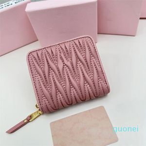 Diseñador -carteras monedero mujer bolsos flip-top cremalleras bolsos de cuero rosa mano mujer lujos tarjeta