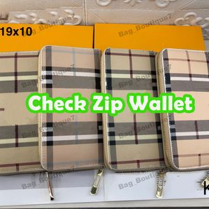 Diseñador Walllet 2024 Nuevos monederos Diseñador de lujo Zippy Short Wallet Cuero Check Plaid Wallet Titular de la tarjeta Check Zip Wallet Mujeres Hombres Monederos Monederos Bolso de diseñador