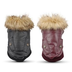 Designer Warm Dog Coats Lederen waterdichte winterkleding Hondenkleding voor kleine middelgrote honden zachte puppy jassen vluchtpak gedragen in2282