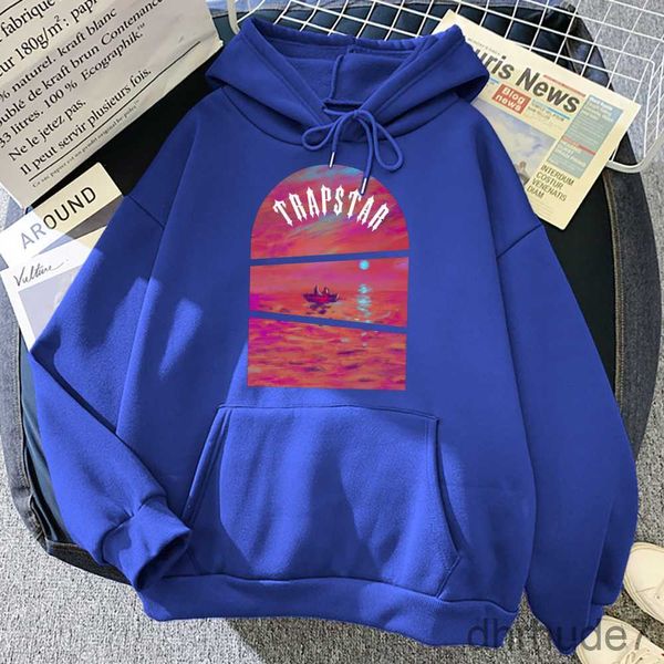 Diseñador Sudadera con capucha cálida Trapstar Sudaderas con capucha para hombre Sudaderas Marca de moda Primavera Otoño Casual Ropa superior Hip Hop Streetwear Cuello redondo Suelto 5AW1