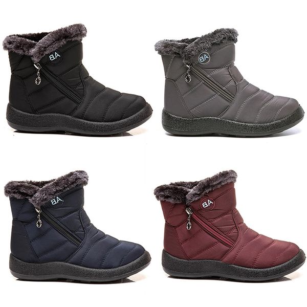 Designer chaud dames bottes de neige coton femmes chaussures noir bleu gris hiver bottines femmes baskets en plein air formateurs