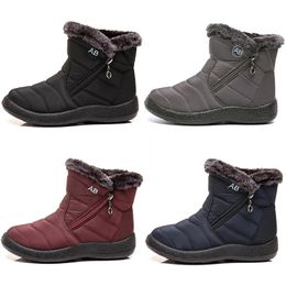 designer dames chaudes bottes de neige légères coton femmes chaussures noir rouge bleu gris gris hiver coquette de cheville extérieur baskets sportives