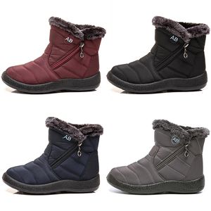 Diseñador Damas cálidas botas de nieve zapatos de algodón de algodón negro rojo rojo azul profundo gray invernal botín para mujer zapatillas de deporte suave al aire libre entrenadores