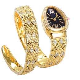 Montre de créateur en acier inoxydable 316, avec anneau en diamant, montre pour femme, le bracelet est serti de diamants, montre en forme de serpent, transport gratuit