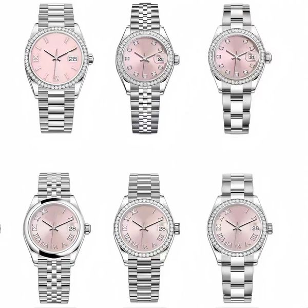 Montre Designer 31mm 28mm Montre Femme Cadran Rose Dimanche Montre à Mouvement Mécanique Automatique Couple de Haute Qualité Montre de Luxe Saphir