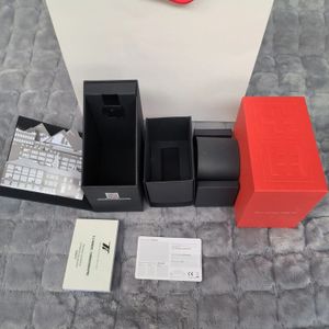 Cajas para relojes de diseño Cajas rojas negras de lujo con etiquetas y caja expositora para TARJETA DE IDENTIFICACIÓN de certificado